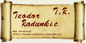 Teodor Radunkić vizit kartica